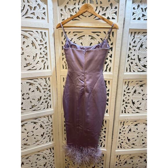 House of CB Helena Orchid Satin Midi Dress Size XS Extra Small - Picture 5 of 10